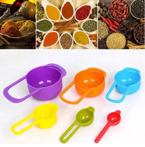 Measuring Cups (Set of 6 Pcs), Baking Spoons - Plastic