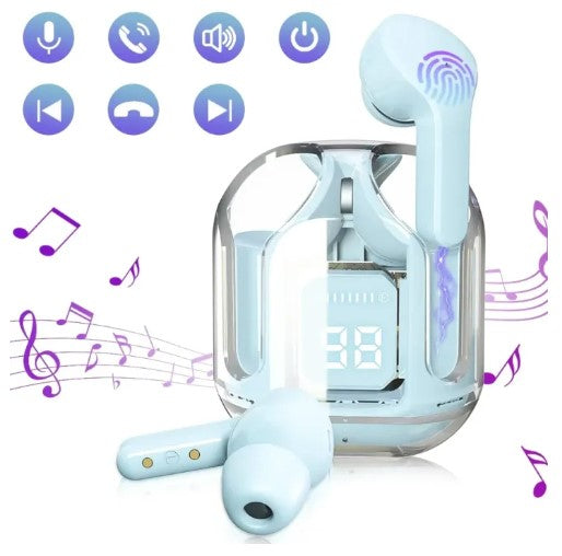 Air 31 Ear Buds with Crystal Transparent Case Type Charging Bluetooth 5.3 wireless | NEW MODEL